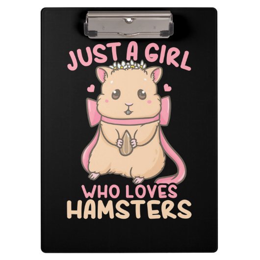 Nur ein Mädchen, das Hamster Liebe Klemmbrett (Vorderseite)