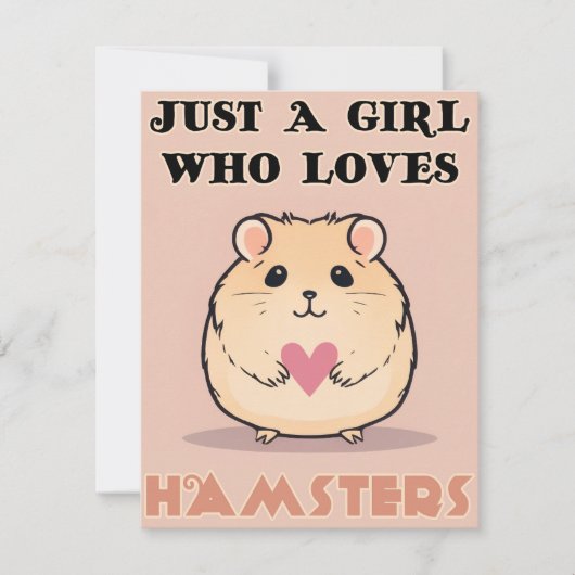 Nur ein Mädchen, das Hamster Liebe, Niedlicher Ham Dankeskarte (Vorderseite)