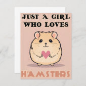 Nur ein Mädchen, das Hamster Liebe, Niedlicher Ham Dankeskarte (Vorne/Hinten)