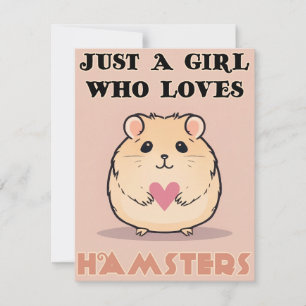 Nur ein Mädchen, das Hamster Liebe, Niedlicher Ham Dankeskarte
