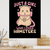 Nur ein Mädchen, das Hamster Liebe Poster (Küche)