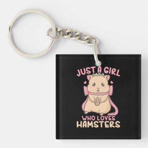 Nur ein Mädchen, das Hamster Liebe Schlüsselanhänger