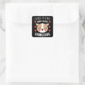 Nur ein Mädchen, das Hamster Lieben Niedlich Kawai Quadratischer Aufkleber (Tasche)