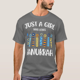 Nur ein Mädchen, das Hanukkah jüdischen Chanukka l T-Shirt