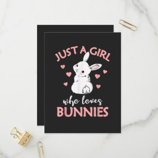 Nur ein Mädchen das Hasen liebt Kaninchen Einladungspostkarte
