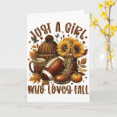 Nur ein Mädchen, das Herbst-Fußball-Sonnenblume He Karte (Gelbe Blume)