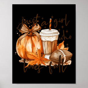 Nur Ein Mädchen Das Herbst Kürbis Gemütlicher Herb Poster