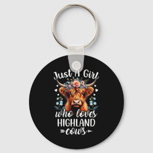 Nur ein Mädchen, das Highland-Rinder liebt Schotti Schlüsselanhänger