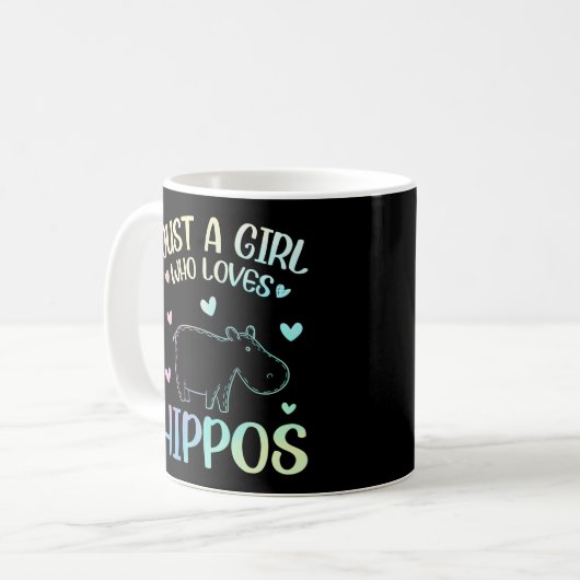 Nur ein Mädchen, das Hippos Lieben Kaffeetasse (Vorderseite Links)