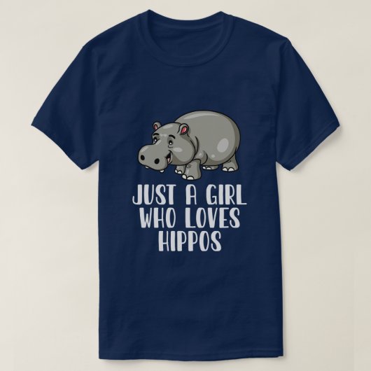 Nur ein Mädchen, das Hippos Lieben T-Shirt (Design vorne)