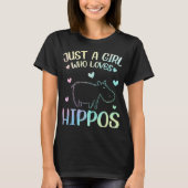 Nur ein Mädchen, das Hippos Lieben T-Shirt (Vorderseite)