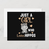 Nur ein Mädchen, das Hippos Niedlich Hippo Lieben Postkarte (Vorne/Hinten)