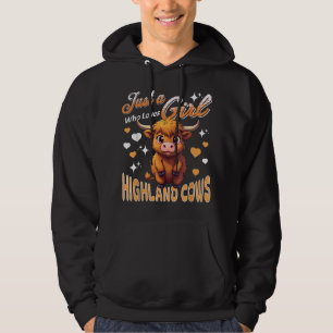 Nur ein Mädchen, das Hochland-Kühe-Kleid für Fraue Hoodie