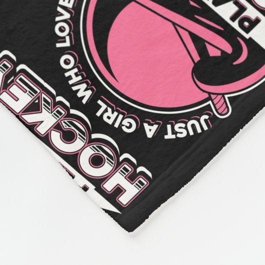 Nur ein Mädchen, das Hockey-Hockey-Lieben spielt Fleecedecke (Ecke)