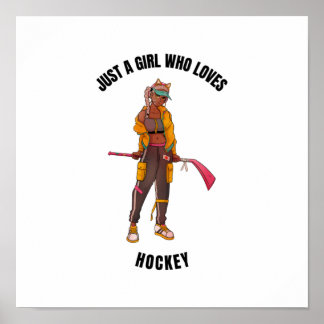 nur ein Mädchen, das Hockey Liebe Poster