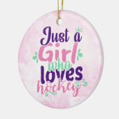 Nur ein Mädchen, das Hockey Lieben Keramik Ornament (Links)