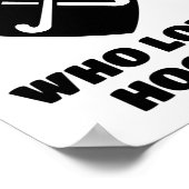 Nur ein Mädchen, das Hockey Lieben. Poster (Ecke)