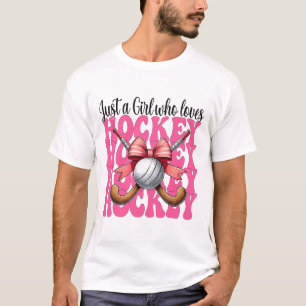 Nur ein Mädchen, das Hockey liebt, Coquette-Schlei T-Shirt