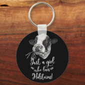 Nur ein Mädchen, das Holstein Kühe Liebe Schlüsselanhänger (Vorderseite)