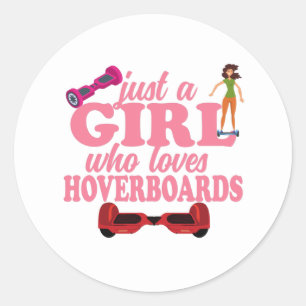 Nur ein Mädchen, das Hoverboards Liebe Runder Aufkleber