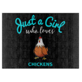 Nur ein Mädchen, das Hühnchen Liebe| Hühnchen-Love Schneidebrett (Vorderseite)