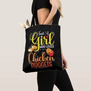 Nur Ein Mädchen Das Hühnchen-Nuggets Liebt Mädchen Tasche