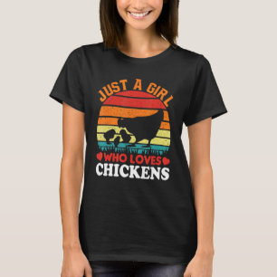Nur ein Mädchen, das Hühner auf der Niedlichen Hüh T-Shirt