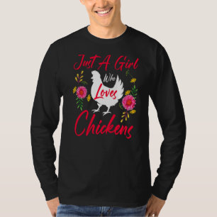 Nur ein Mädchen, das Hühner-Bauer Liebe T-Shirt