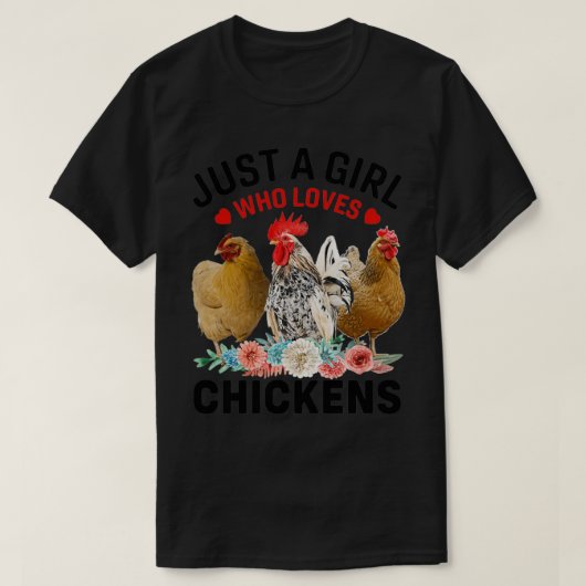 Nur ein Mädchen, das Hühner-Geschenke LiebeTShirt T-Shirt (Design vorne)