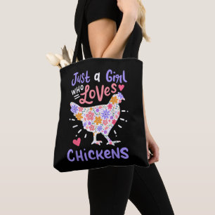 Nur ein Mädchen, das Hühner Hühnerhenne Liebe Cu L Tasche
