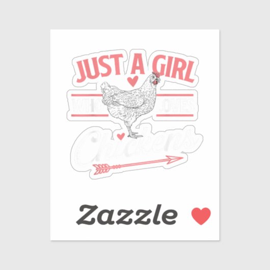 Nur ein Mädchen, das Hühner Liebe - Huhn Lover Pou Aufkleber (Blatt)