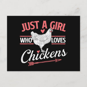 Nur ein Mädchen, das Hühner Liebe - Huhn Lover Pou Feiertagspostkarte