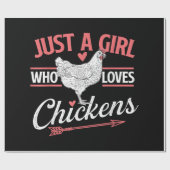 Nur ein Mädchen, das Hühner Liebe - Huhn Lover Pou Geschenkpapier (Flach)
