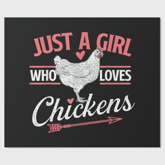 Nur ein Mädchen, das Hühner Liebe - Huhn Lover Pou Geschenkpapier (Flach)
