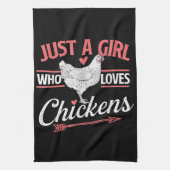 Nur ein Mädchen, das Hühner Liebe - Huhn Lover Pou Geschirrtuch (Vertikal)