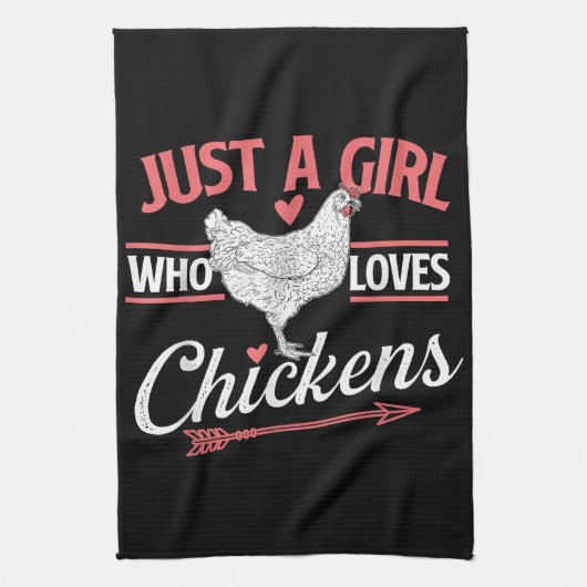 Nur ein Mädchen, das Hühner Liebe - Huhn Lover Pou Geschirrtuch (Vertikal)