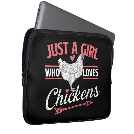 Nur ein Mädchen, das Hühner Liebe - Huhn Lover Pou Laptopschutzhülle (Vorne Rechts)