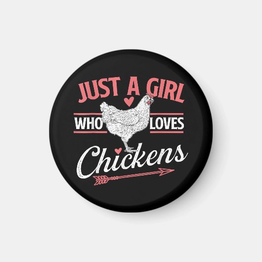 Nur ein Mädchen, das Hühner Liebe - Huhn Lover Pou Magnet (Vorne)