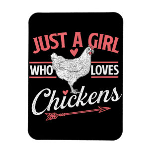 Nur ein Mädchen, das Hühner Liebe - Huhn Lover Pou Magnet