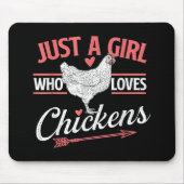 Nur ein Mädchen, das Hühner Liebe - Huhn Lover Pou Mousepad (Vorne)