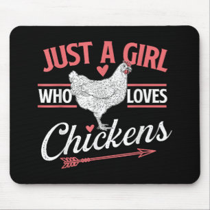 Nur ein Mädchen, das Hühner Liebe - Huhn Lover Pou Mousepad