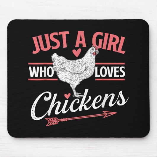 Nur ein Mädchen, das Hühner Liebe - Huhn Lover Pou Mousepad (Vorne)
