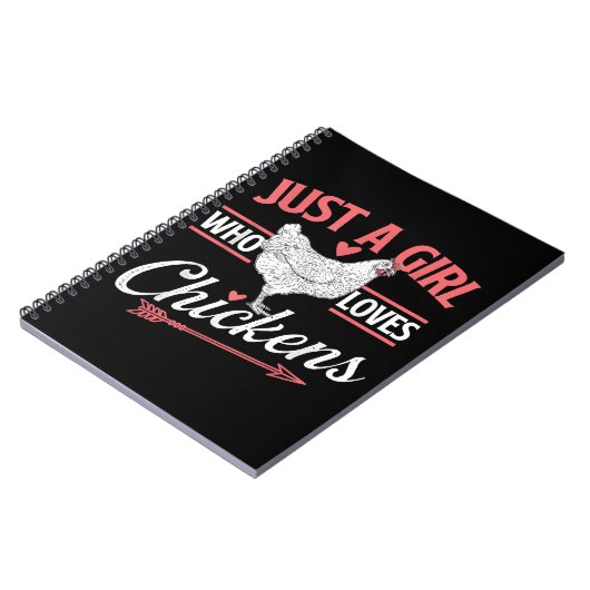 Nur ein Mädchen, das Hühner Liebe - Huhn Lover Pou Notizblock (Linke Seite)