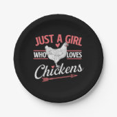 Nur ein Mädchen, das Hühner Liebe - Huhn Lover Pou Pappteller (Vorderseite)