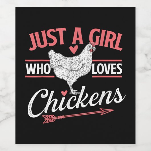 Nur ein Mädchen, das Hühner Liebe - Huhn Lover Pou Weinetikett (Einzelnes Label)
