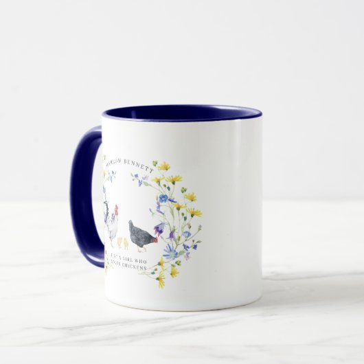Nur ein Mädchen, das Hühner Liebe | Monogramm-Tass Tasse (Vorderseite Links)