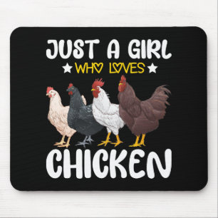 Nur ein Mädchen, das Hühner liebt Bauernhof Liebha Mousepad