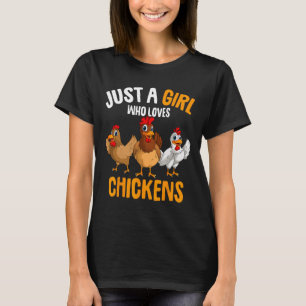 Nur ein Mädchen, das Hühner liebt, Kinder Mädchen  T-Shirt