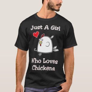 Nur ein Mädchen, das Hühner liebt, niedliche Kinde T-Shirt