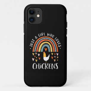 Nur ein Mädchen, das Hühner liebt Regenbogen-Gesch Case-Mate iPhone Hülle